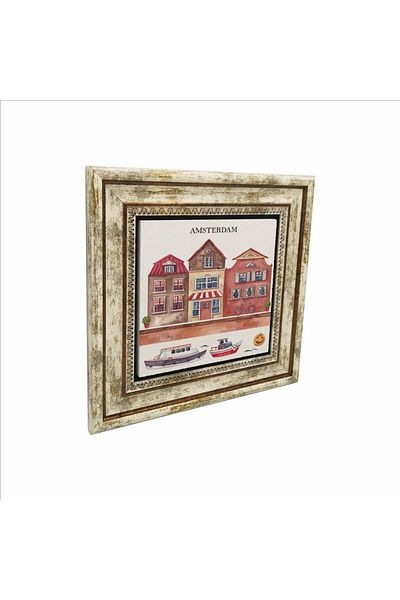 Sadrazam Pictură cu piatră naturală imprimată vizual Amsterdam (25 X 25 KRG-18)