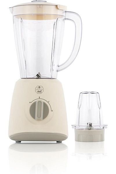 ALSAIF Electric Blender 500w With Grinder By Al Saif, Stainless Steel, Speed Control Knob, 1.5l, White/grey