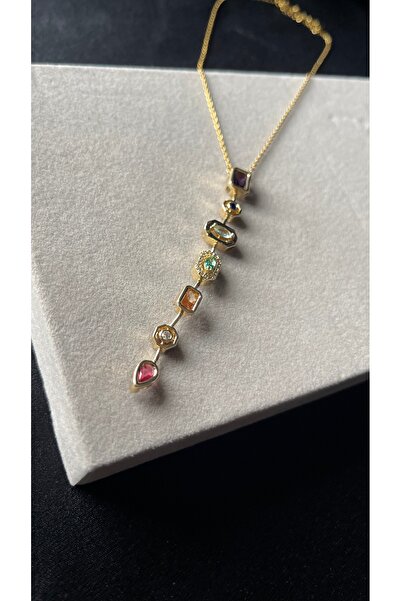 shop HAZI AKSESUAR قلادة من الفولاذ المقاوم للصدأ مكونة من 7 عناصر Y باللون ا...