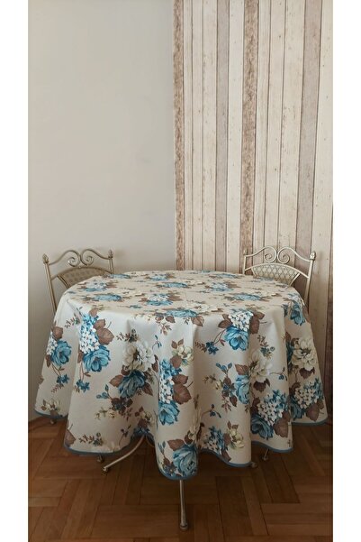 gonk Round, Country Patterned, Duck (Liquid Pusher, Stain Proof) Fabric, Tablecloth