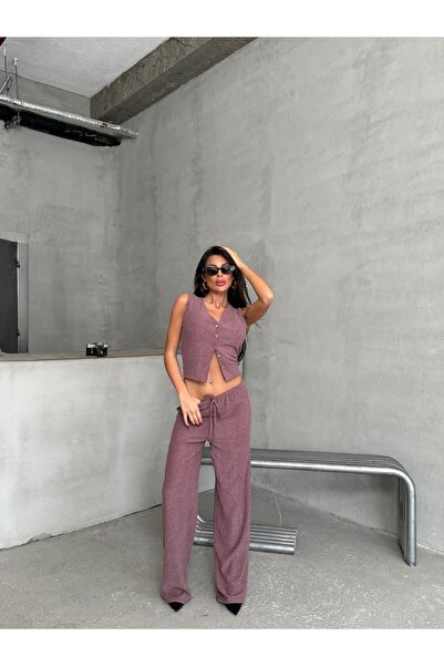 Ekim Store Set de pantaloni cu vestă Uludağ cu nasturi