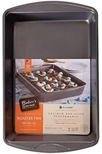 ALMUFARREJ Nonstick Roaster Pan 13"x9", Carbon Steel Oven Roasting Pan with Premium Food-Grade C