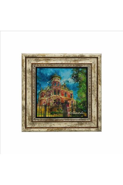 Sadrazam Natural Stone Painting with Dutch Visual Print (25 X 25 Krg-29)