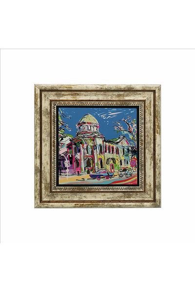 Sadrazam Pictură cu piatră naturală imprimată cu imaginea Ucrainei (25 X 25 KRG-66)