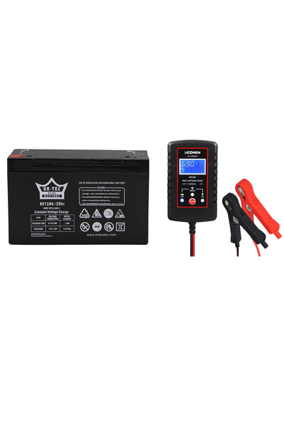 ORTEC 6 Volt 12 Amper Jeep Motor Oyuncak Araç Araba Aküsü 6v 12ah Kuru Akü VE...