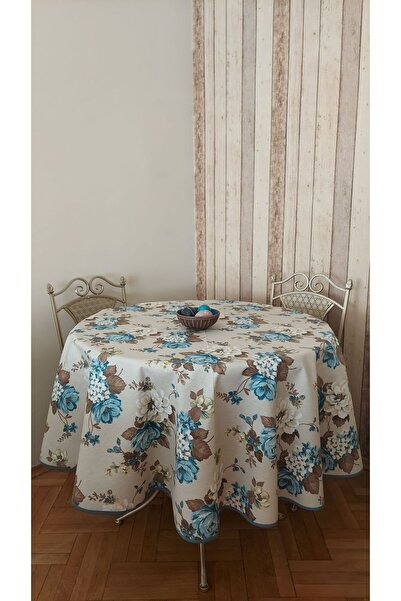 gonk Round, Country Patterned, Duck (Liquid Pusher, Stain Proof) Fabric, Tablecloth