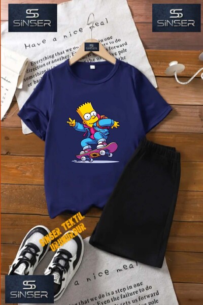SS SİNSER Tricou cu gât rotund cu imprimeu special „SIMPSON PINK SKATEBOARD” ...
