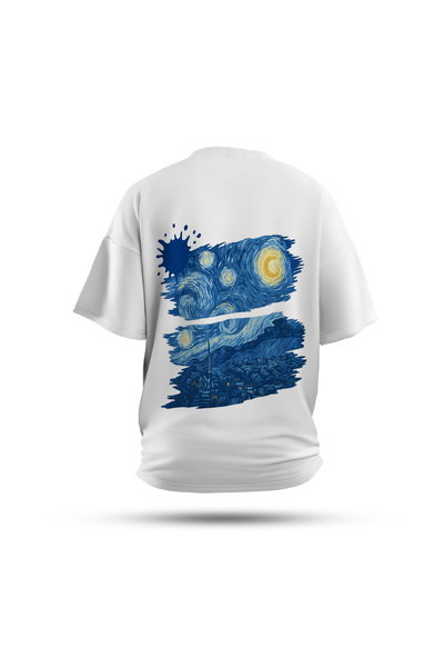 Zestia Tricou unisex, imprimeu pe spate Van Gogh Vibes, croială normală, 100%...