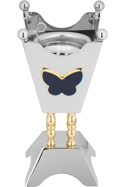 ALSAIF Rqah Incense Burner, Made Of S/s And Equipped With A Handle, Nickel/gold