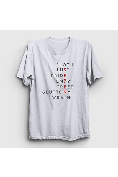 Presmono Μπλουζάκι Unisex White Sins Movie Seven Se7en 539928 ττ