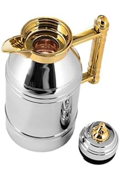 ALSAIF Coffee And Tea Vaccum Flask In Nickel/gold / Leak-proof And Keeps Drinks Hot 1 Liter