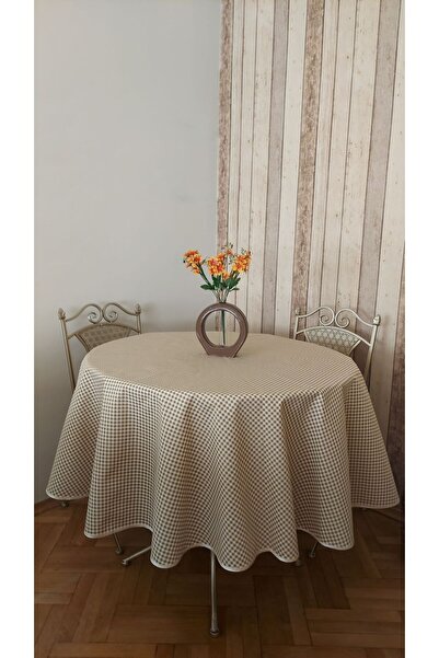 gonk Round, Plaid, Duck (Liquid Pusher, Stain Proof) Fabric, Tablecloth