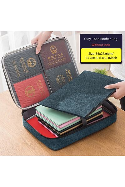 Choice Navy (empty) Portable Office Document Storage Bag Organizer File Boxes Bins Basket Drawer Container