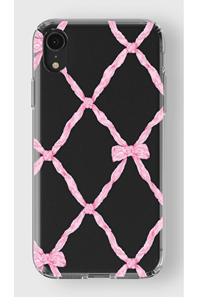 moonset Iphone XR Uyumlu Fiyonk Tasarımlı Baskılı Şeffaf Telefon Kılıfı