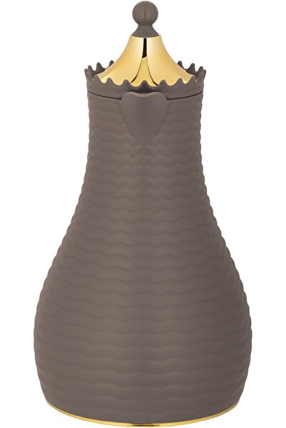 ALSAIF Deva Coffee And Tea Vaccum Flask In Brown/gold / Leak-proof And Keeps Drinks Hot 1 Liter