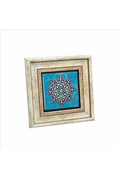 Sadrazam Pictură din piatră naturală imprimată cu model de plăci geometrice irane (20 X 20 KD-51)