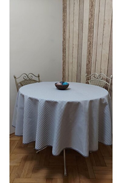 gonk Round, Plaid, Duck (Liquid Pusher, Stain Proof) Fabric, Tablecloth