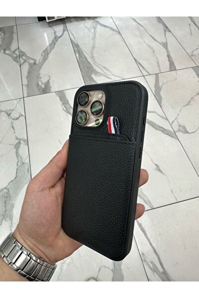 Bilişim Akademi iPhone 14 Pro Max Uyumlu Deri Kılıf Kartlıklı Kılıf Arkası Cü...