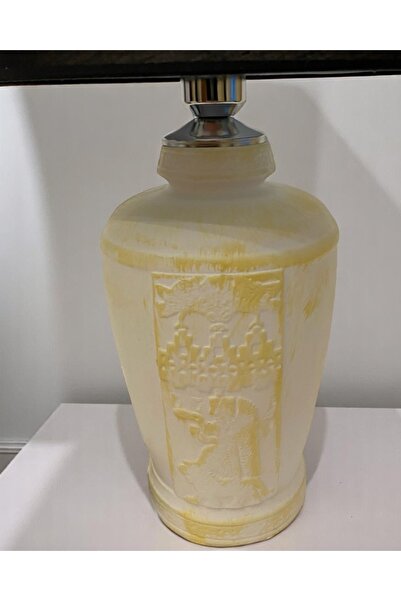 Genel Markalar Gold Renk Eskitme Sümer Dekoratif Abajur Siyah