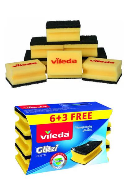 Vileda Set of 9 Vileda Crystal Scouring Sponges