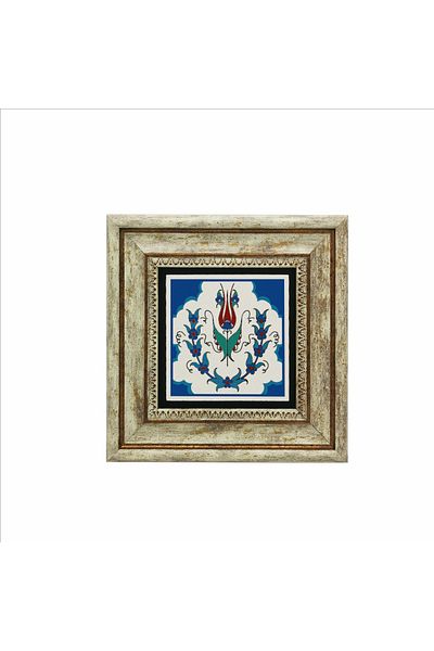 Sadrazam Pictură din piatră naturală imprimată cu model de plăci otomane Iznik (20 X 20 KD-36)