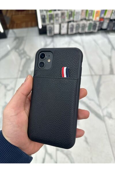 Bilişim Akademi iPhone 12 Uyumlu Deri Kılıf Kartlıklı Kılıf Arkası Cüzdanlı K...