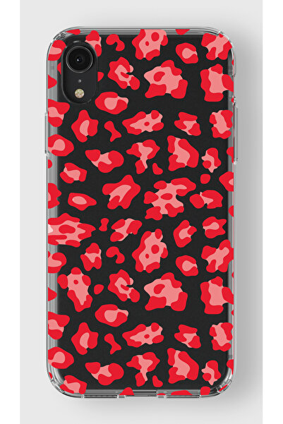 moonset Iphone XR Uyumlu Leopar Desen Tasarımlı Baskılı Şeffaf Telefon Kılıfı