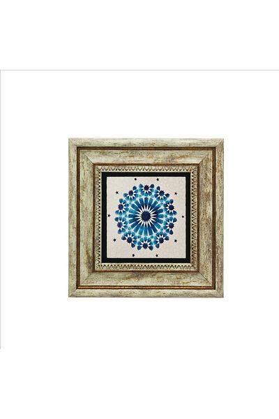 Sadrazam Pictură cu piatră naturală imprimată cu model Rumi (20 X 20 KD-55)