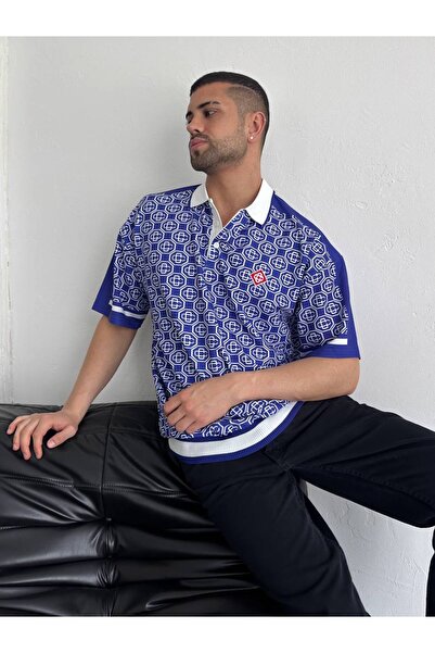 OYERGA MODA Ανδρικό μπλουζάκι με σχέδιο πόλο με λαιμόκοψη