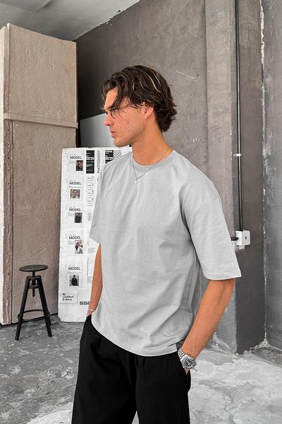 HAFKAGİYİM Γκρι Cozy Basic Oversize T-Shirt