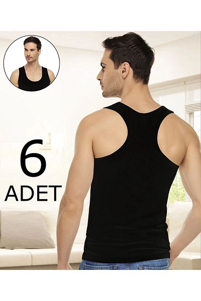Elite Tutku Elite Men's Elastane Sports Singlet 1304 Pack of 6