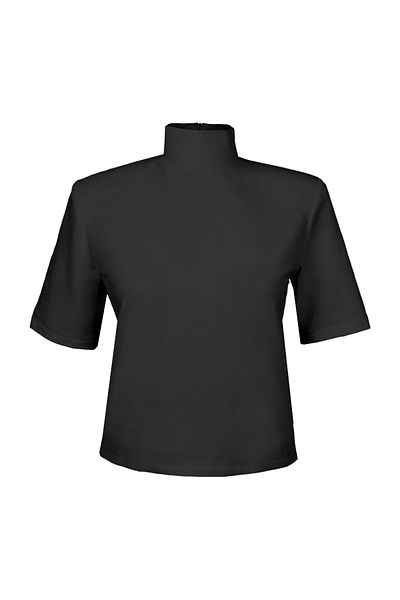 laulei Padded Stand Collar Tshirt
