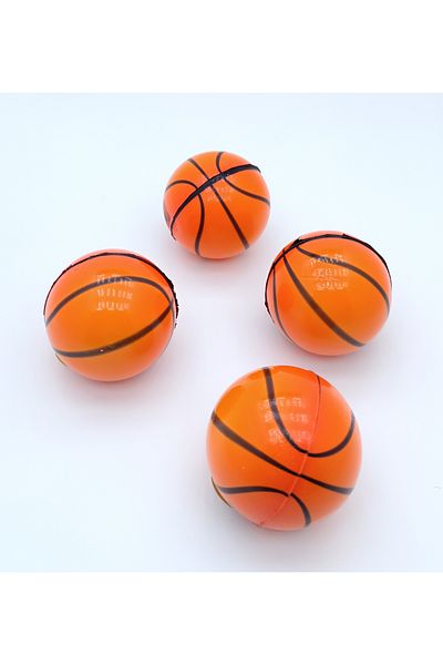 CNE Ticaret Mini Sponge Orange Basketball 6 cm Stressball Quad Pack