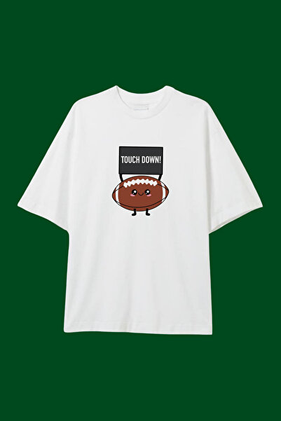 Dupe Design Tricou supradimensionat cu imprimeu cu minge de fotbal american T...