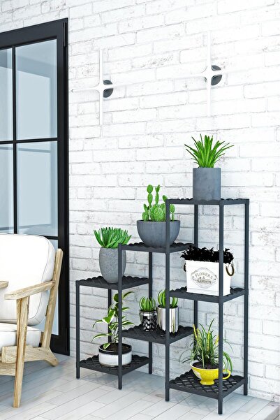 Mgr Office Raflı Moblen Çiçek Saksılık Rafı Standı Balkon Rafı Çok Amaçlı Sak...