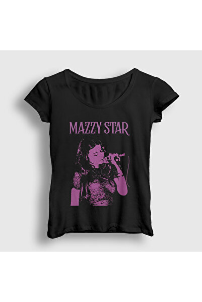 Presmono Kadın Siyah Concert Müzik Mazzy Star T-Shirt 536959tt