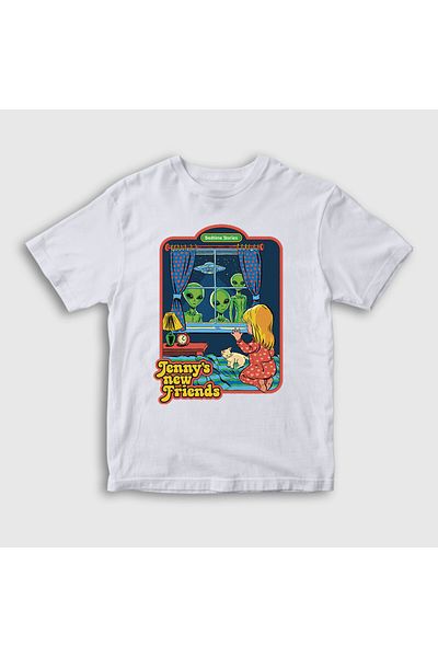 Presmono Unisex Παιδικό λευκό μπλουζάκι Jenny's New Friends 538588 ττ