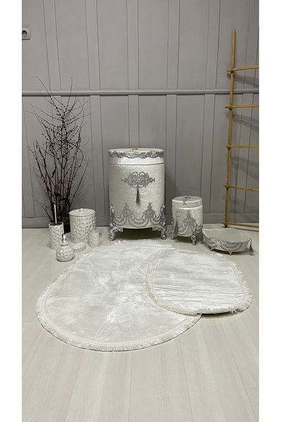asra tasarım Laundry Basket, Bath Kit, Bath Mat, Carpet, Mat