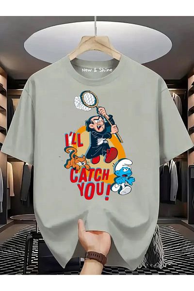 New Shine Μπλουζάκι με στάμπα Στρουμφ Gargamel μεγάλου μεγέθους