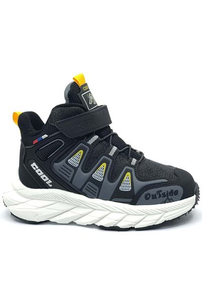 KCMN Cool Paul Orthopedic Αντιολισθητική Ελαφριά Σόλα Unisex Παιδικά Μποτάκια ΜΑΥΡΟ