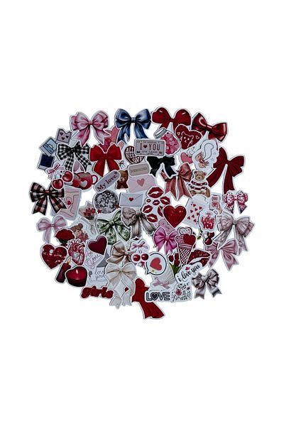 Studio D arte DIY KIT 70Pcs Red Love Sticker for , Bullet Journal, Agenda, Laptop, Phone