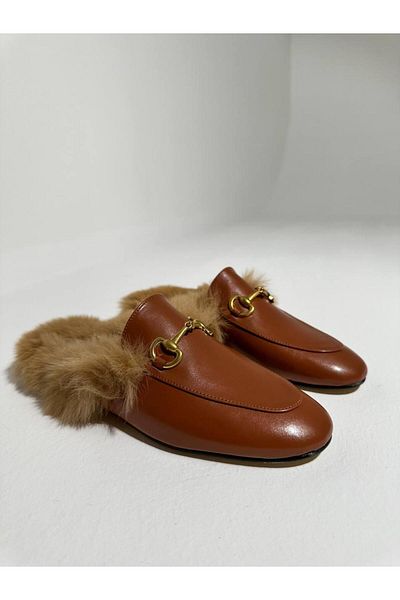 Eataly Shoes 046-805 Tan Sheepskin Women's Slippers