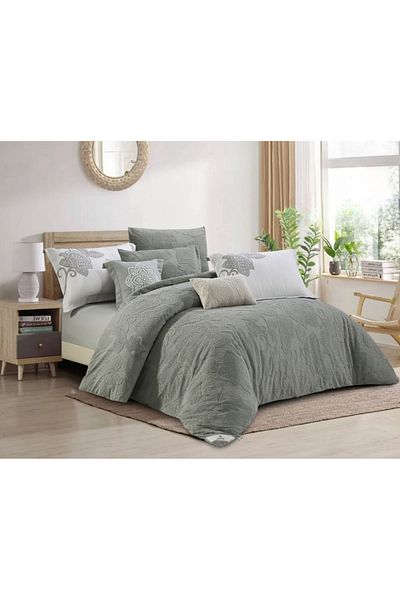 Levore Horse comforter set, made of silky-soft jacquard fabric with a modern and distinctive pattern that satisfies all tastes, 8 pieces, king size