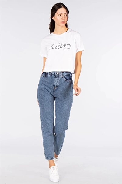 SANTA BELLA Pantaloni Jean Boyfriend Mom Nino Blue Snow Wash