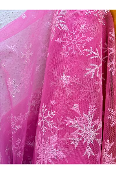 BÜKE TEKSTİL Elsa Tül Kumaş Kar Tanesi 300*100 Cm