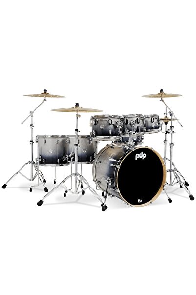 PDP Drums Concept Akçaağaç 7-parça 22" Akustik Davul (SİLVER - BLACK SPARKLE ...