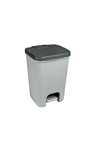 CURVER Pedal Bin, Plastic, Gray, 20 L, 30.3x29.4x42.8 Cm,