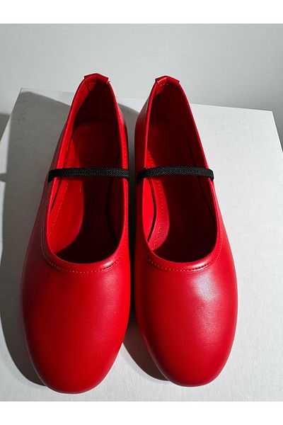 Eataly Shoes Еластична балерина Pola Red с детайли