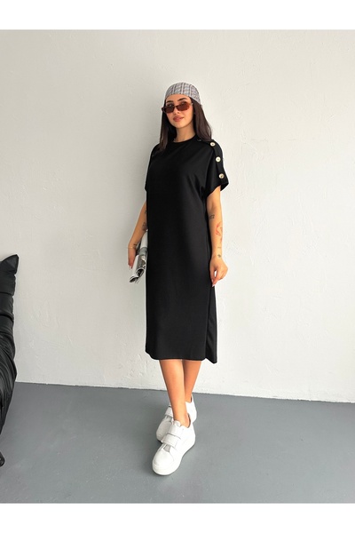 02Lady Fashion ΦΟΡΕΜΑ MODAL ΥΦΑΣΜΑΤΟΣ ΜΕ ΛΕΠΤΟΜΕΡΗ ΚΟΥΜΠΙ ΣΤΟΛΙΣΜΟΥ ΜΑΛΑΚΗ ΥΦΗ