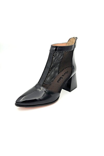 Mariolucci Kadın Yazlık Bot (Fileli) Hakiki Sİyah Rugan